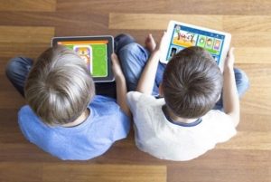 kids on devices