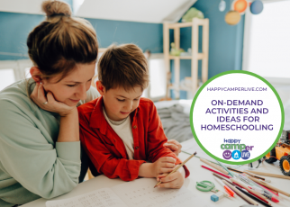 parent and child doing homeschooling