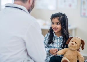 a child visits a doctor