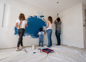 family painting mural