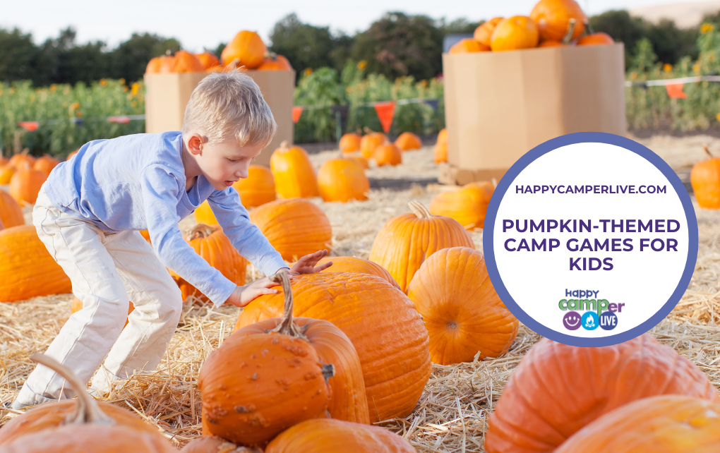 kids carrying pumpkins