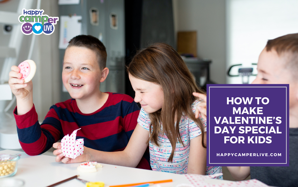 Kids making valentines and eating cookies