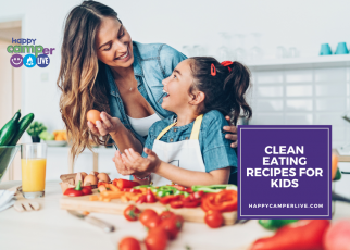 a mom and daughter in kitchen cooking healthy food