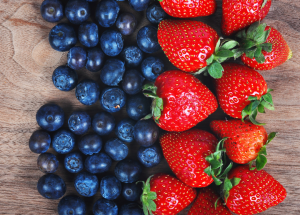 blueberries and strawberries