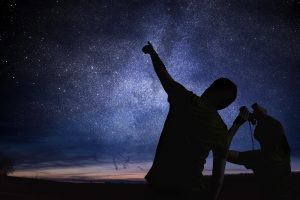 people on a starry night