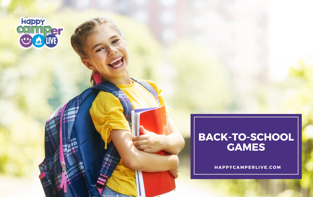 a child wears a backpack