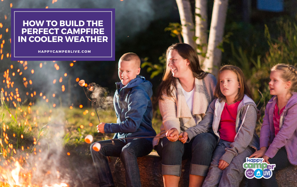 kids and parents around a campfire