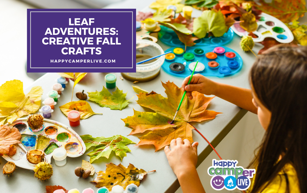 kids making leaf crafts