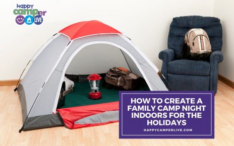 a tent inside a home