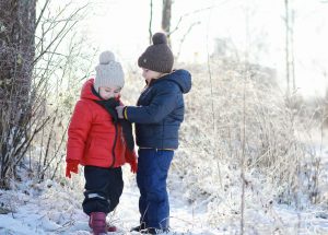 kids dressing warm