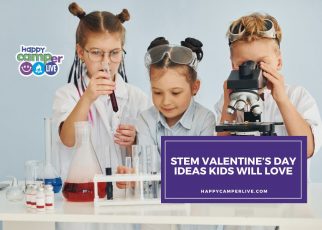 kids look through microscopes