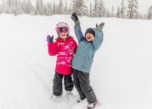 kids dressing warm in winter